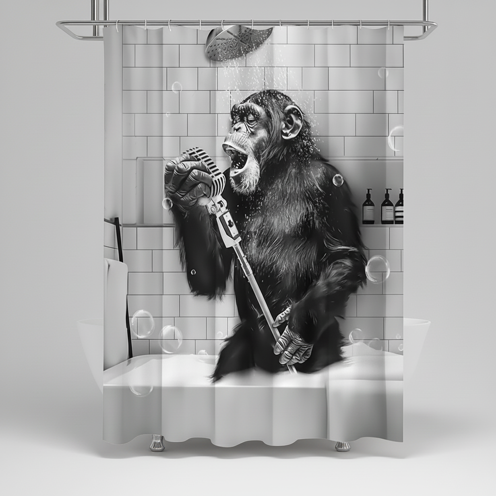 Black and White Printed Shower Curtain – ShowerChimp