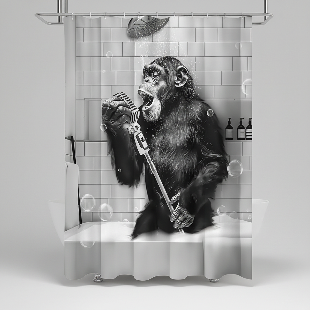 Black and White Printed Shower Curtain – ShowerChimp