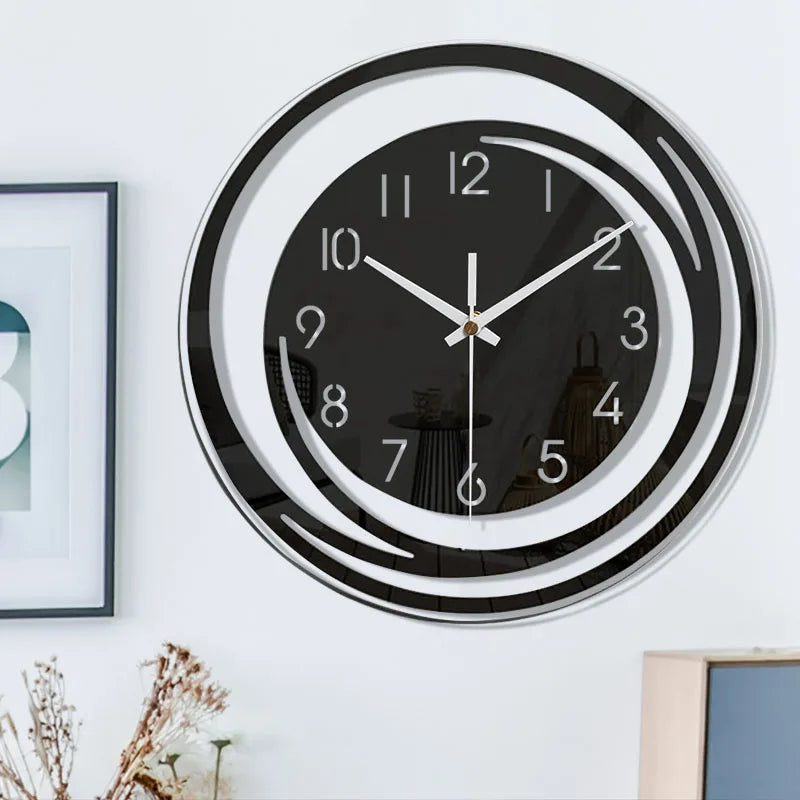 Black Wall Clock in Modern Scandinavian Design
