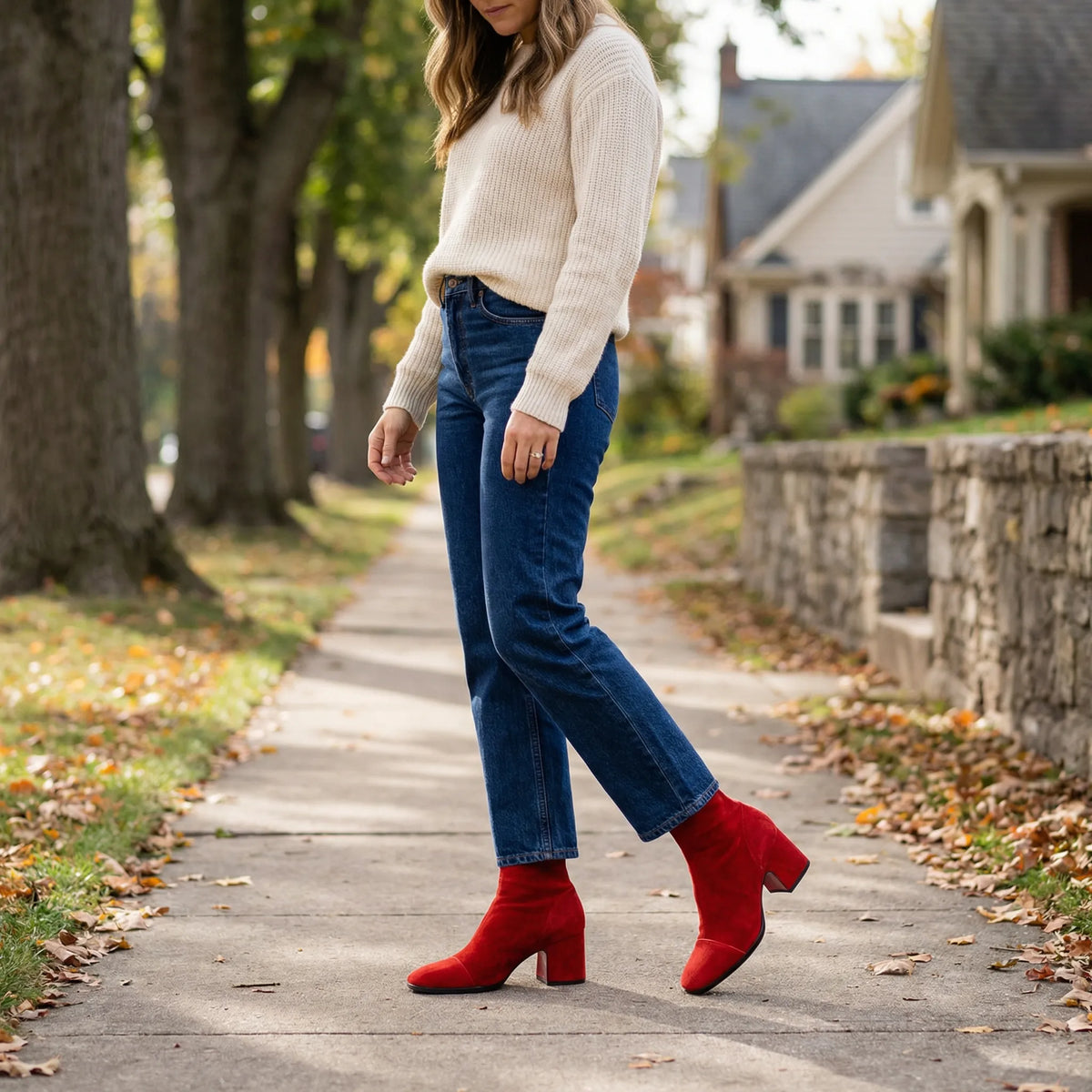 Block Heel Ankle Boots - Wendy