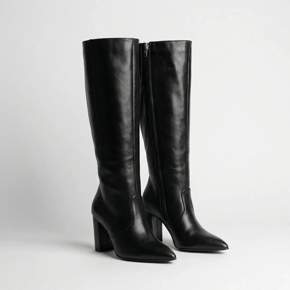 Block Heel Knee-High Boots