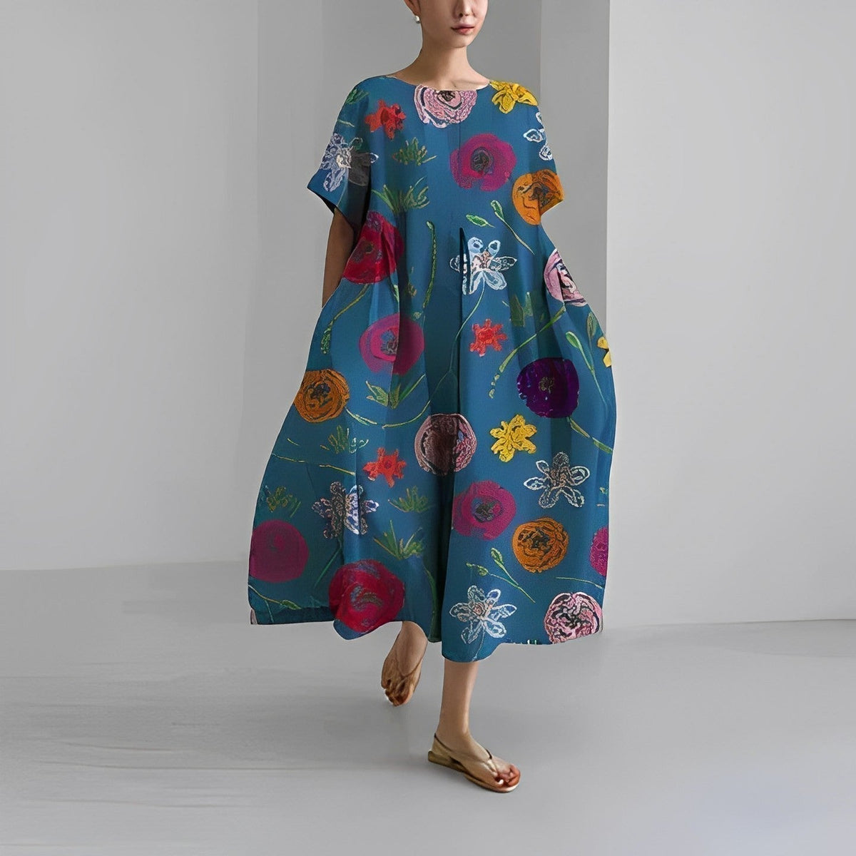Bohemian Floral Print Dress