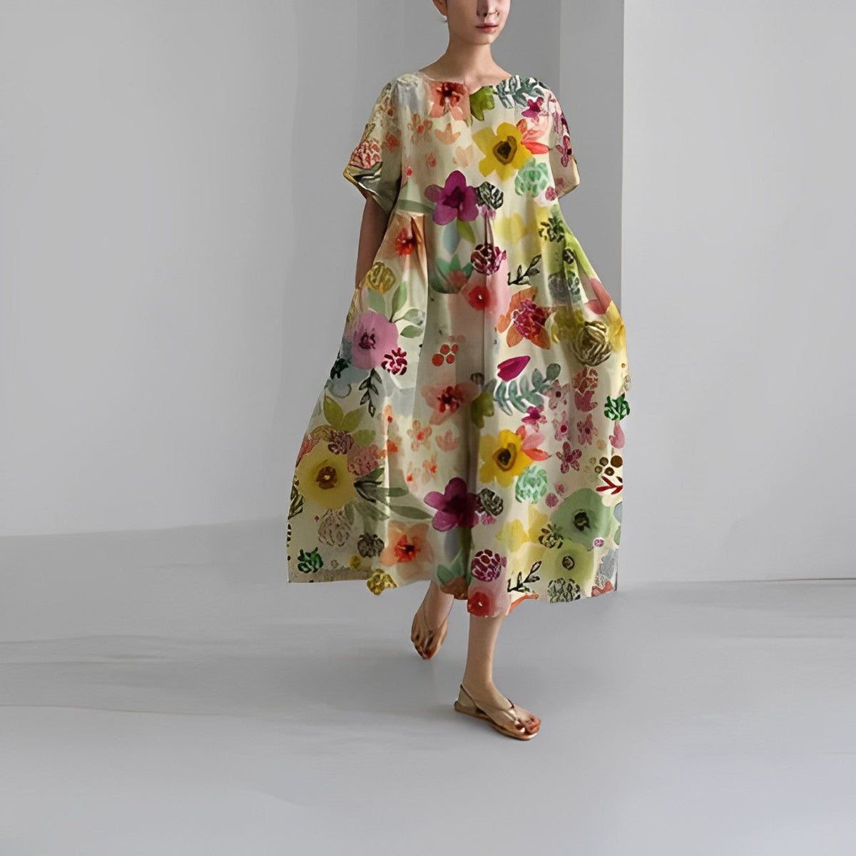 Bohemian Floral Print Dress