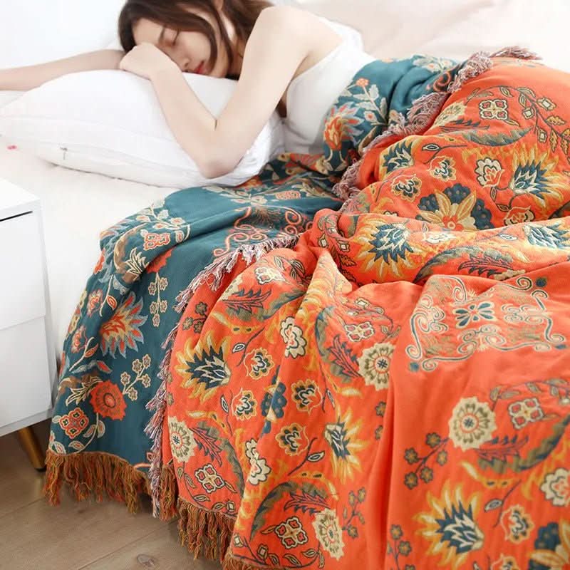 Boho Cotton Throw Blanket
