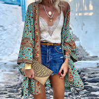 Boho Mid-Length Kimono Cardigan