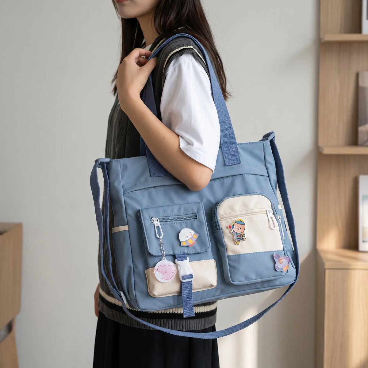Casual Multi-Pocket Crossbody Bag