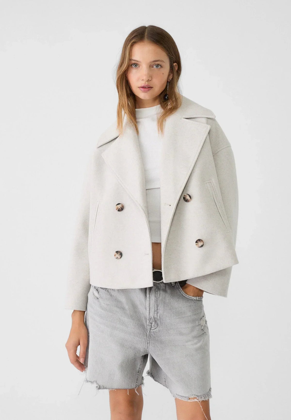 Chic Cropped Double-Breasted Jacket - Elegant & Timeless