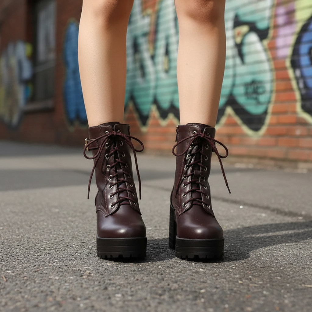 Chunky Lace-Up Boots