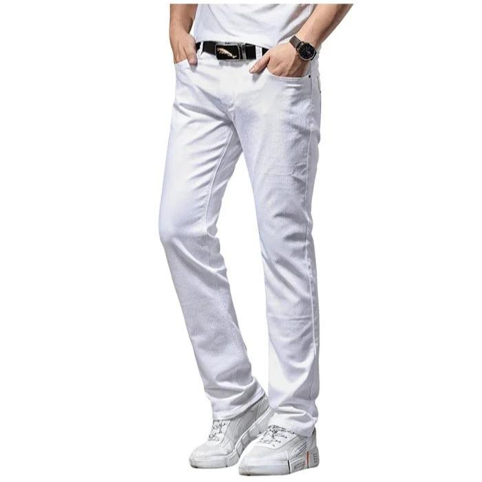 Classic Men's White Slim-Fit Jeans