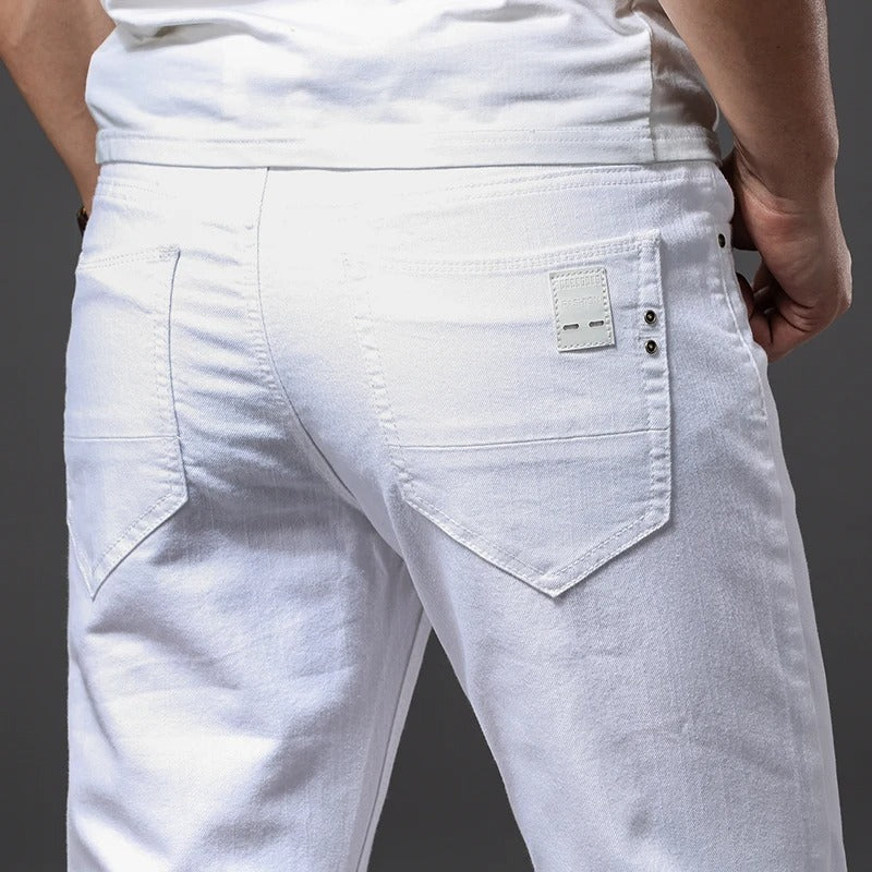 Classic Men's White Slim-Fit Jeans