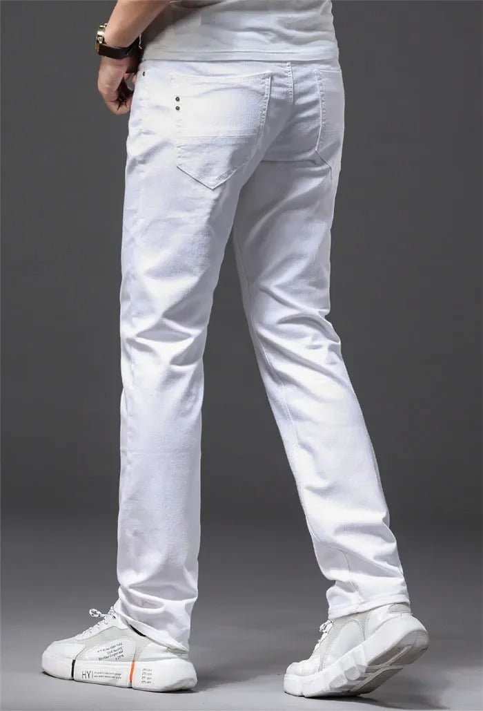 Classic Men's White Slim-Fit Jeans