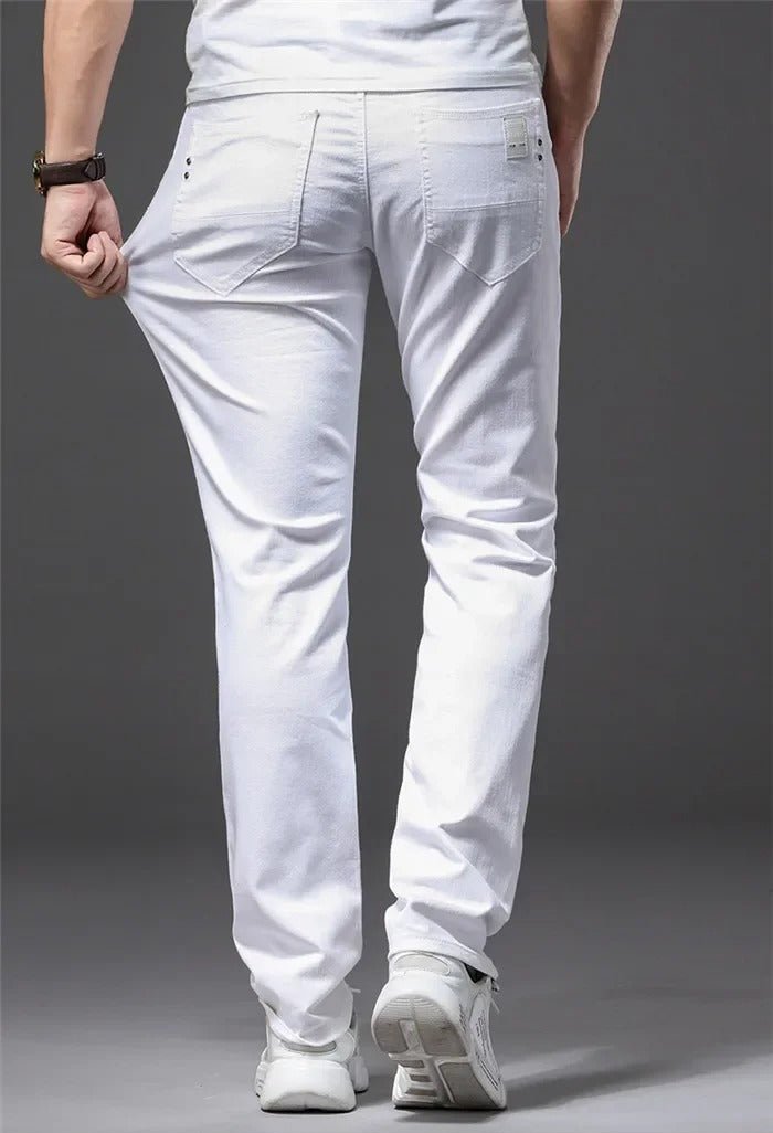 Classic Men's White Slim-Fit Jeans