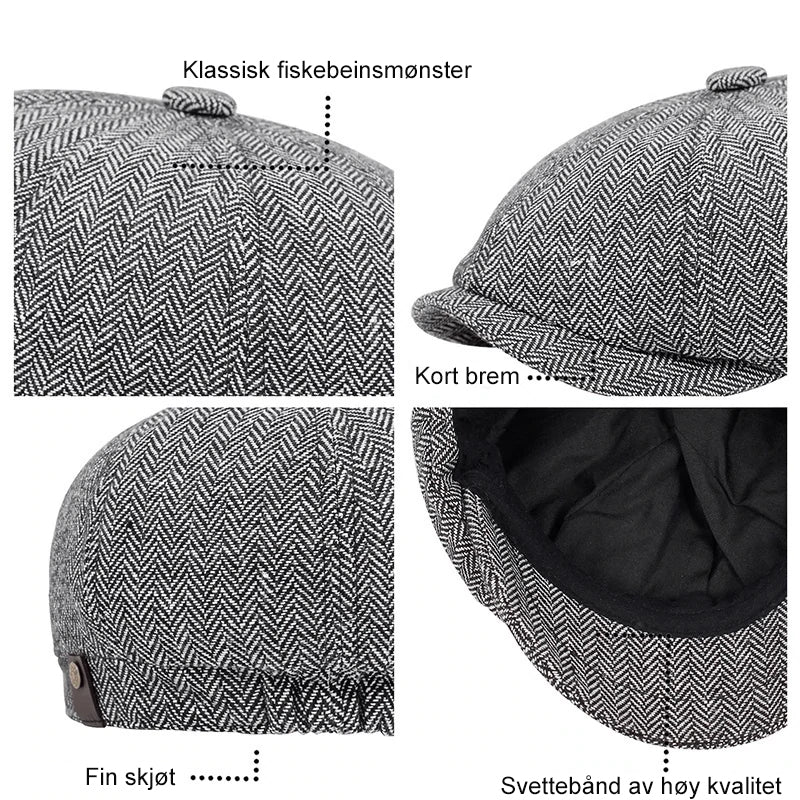 Classic Retro Newsboy Cap - Stylish and Comfortable