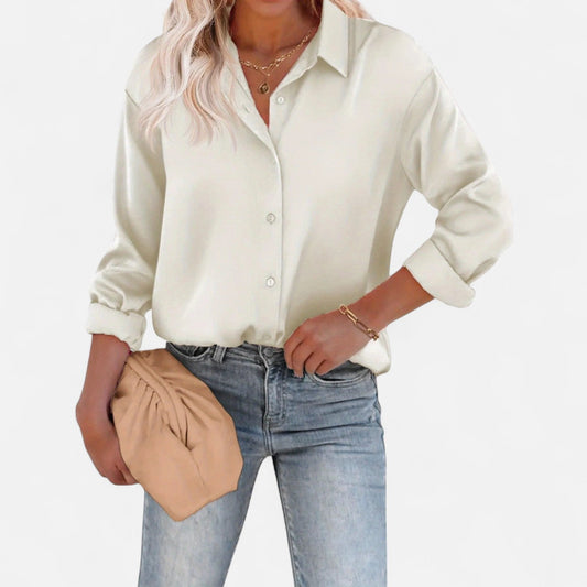 Classic Women's Blouse with a Flowing Silhouette – Timeless Elegance and Sophisticated Comfort