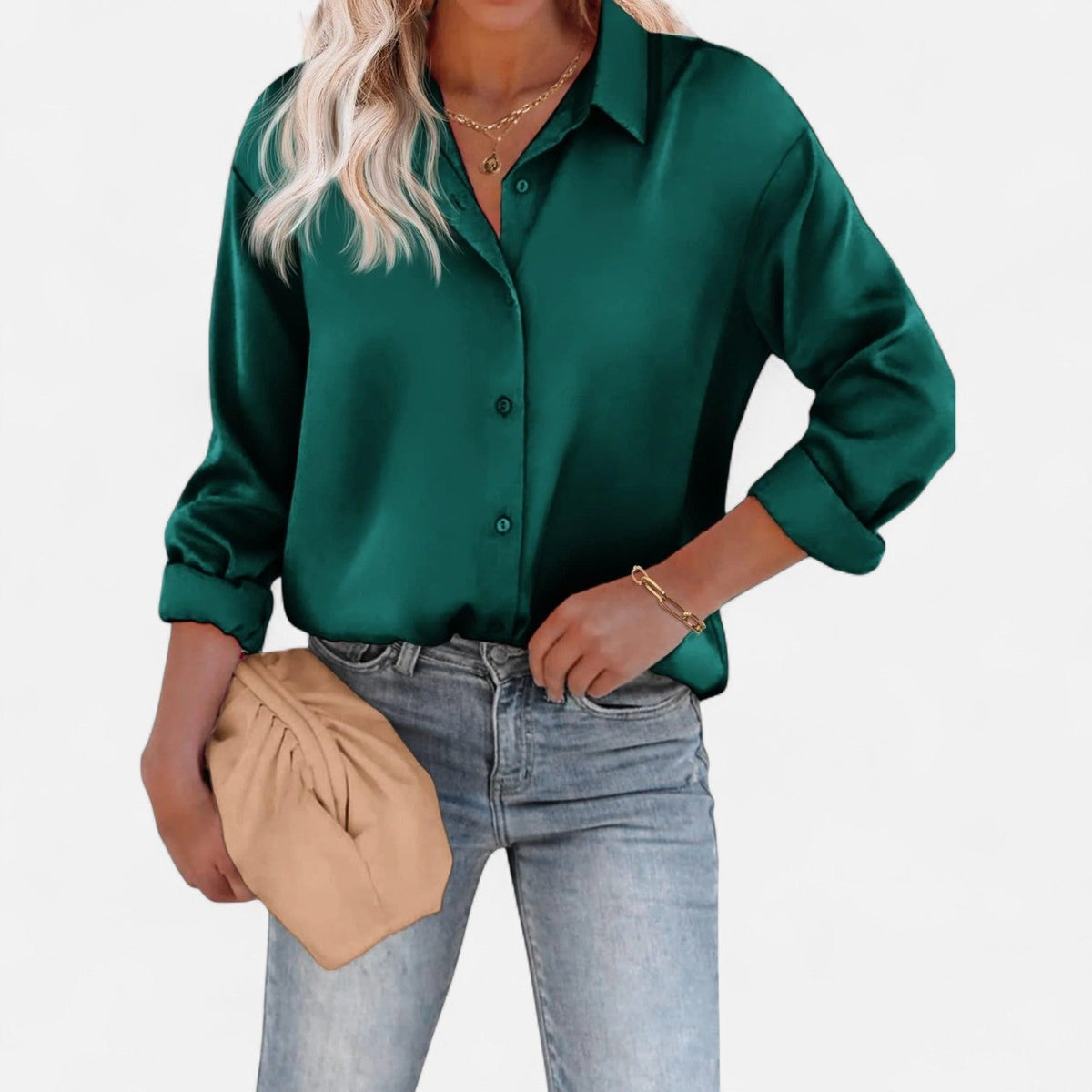 Classic Women's Blouse with a Flowing Silhouette – Timeless Elegance and Sophisticated Comfort