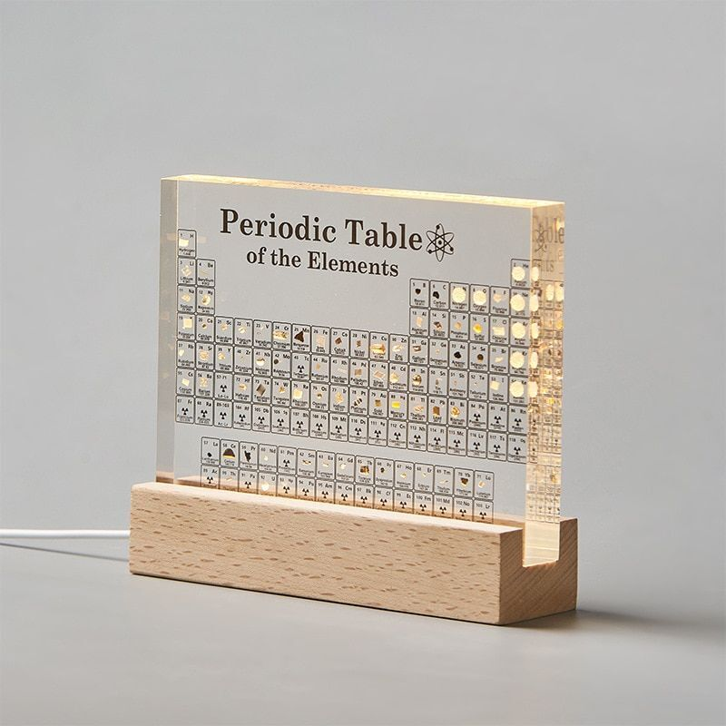 Clear Acrylic 83-Element Periodic Table Educational Display – Ideal for Science Enthusiasts and Students