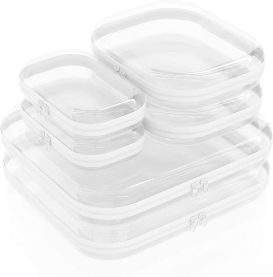 Clear Zippered Case, Waterproof Cosmetic Bag and Travel Organizer for Small Items