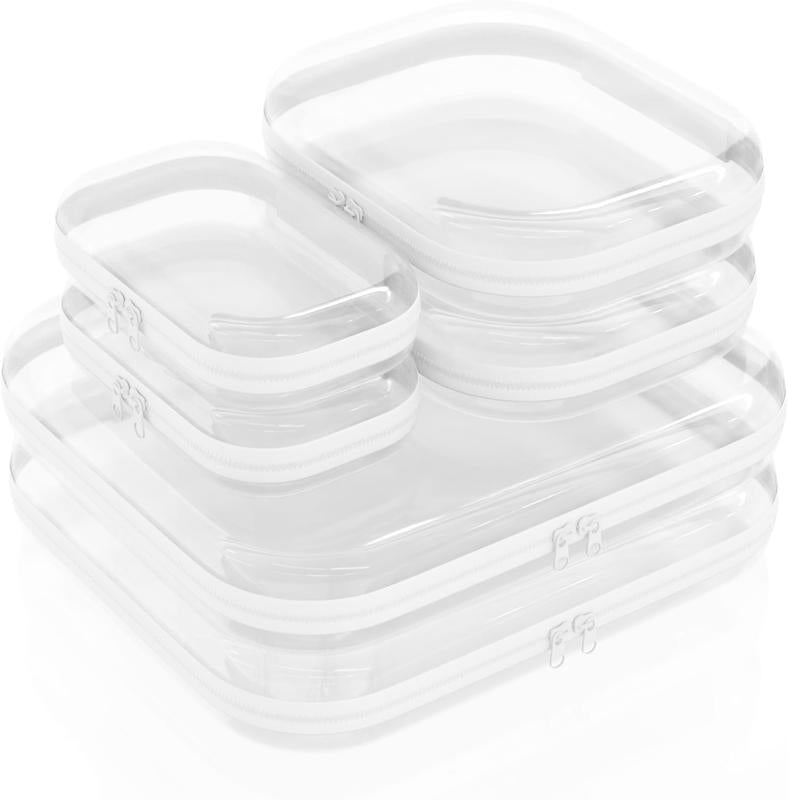 Clear Zippered Case, Waterproof Cosmetic Bag and Travel Organizer for Small Items