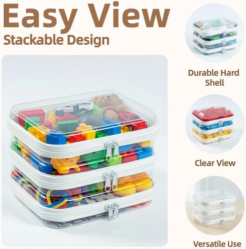 Clear Zippered Case, Waterproof Cosmetic Bag and Travel Organizer for Small Items