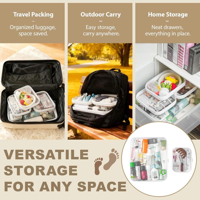Clear Zippered Case, Waterproof Cosmetic Bag and Travel Organizer for Small Items