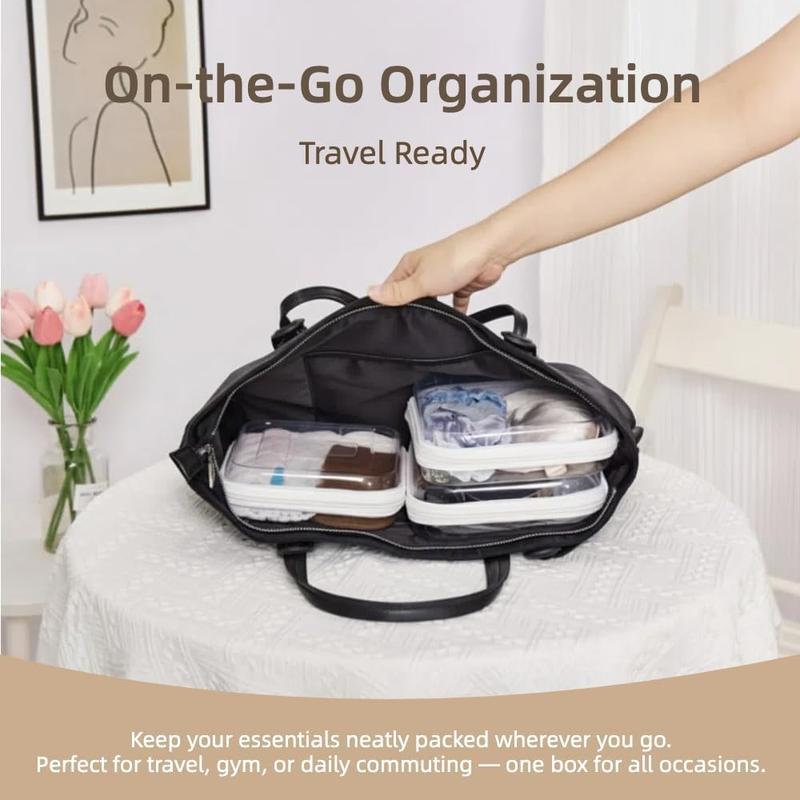 Clear Zippered Case, Waterproof Cosmetic Bag and Travel Organizer for Small Items