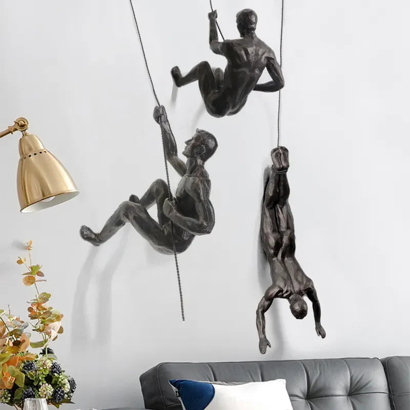 Climbing Figures Wall Art – Modern Art Set