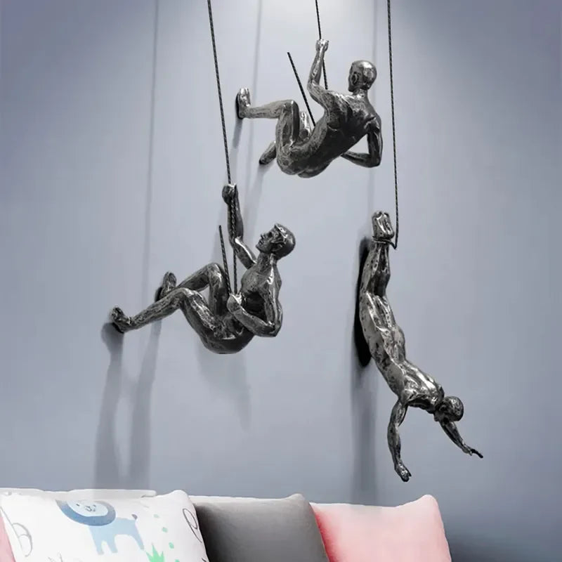 Climbing Figures Wall Art – Modern Art Set