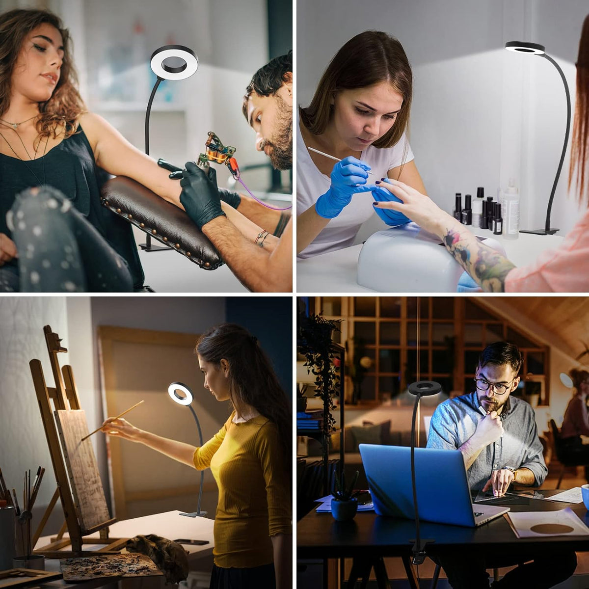 Clip-On LED Desk Lamp with Flexible Gooseneck and 3 Colour Modes