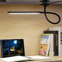 Clip-On LED Lamp with Flexible Gooseneck, 3 Light Modes, 10 Brightness Levels, USB Powered, Dimmable and Eye-Caring