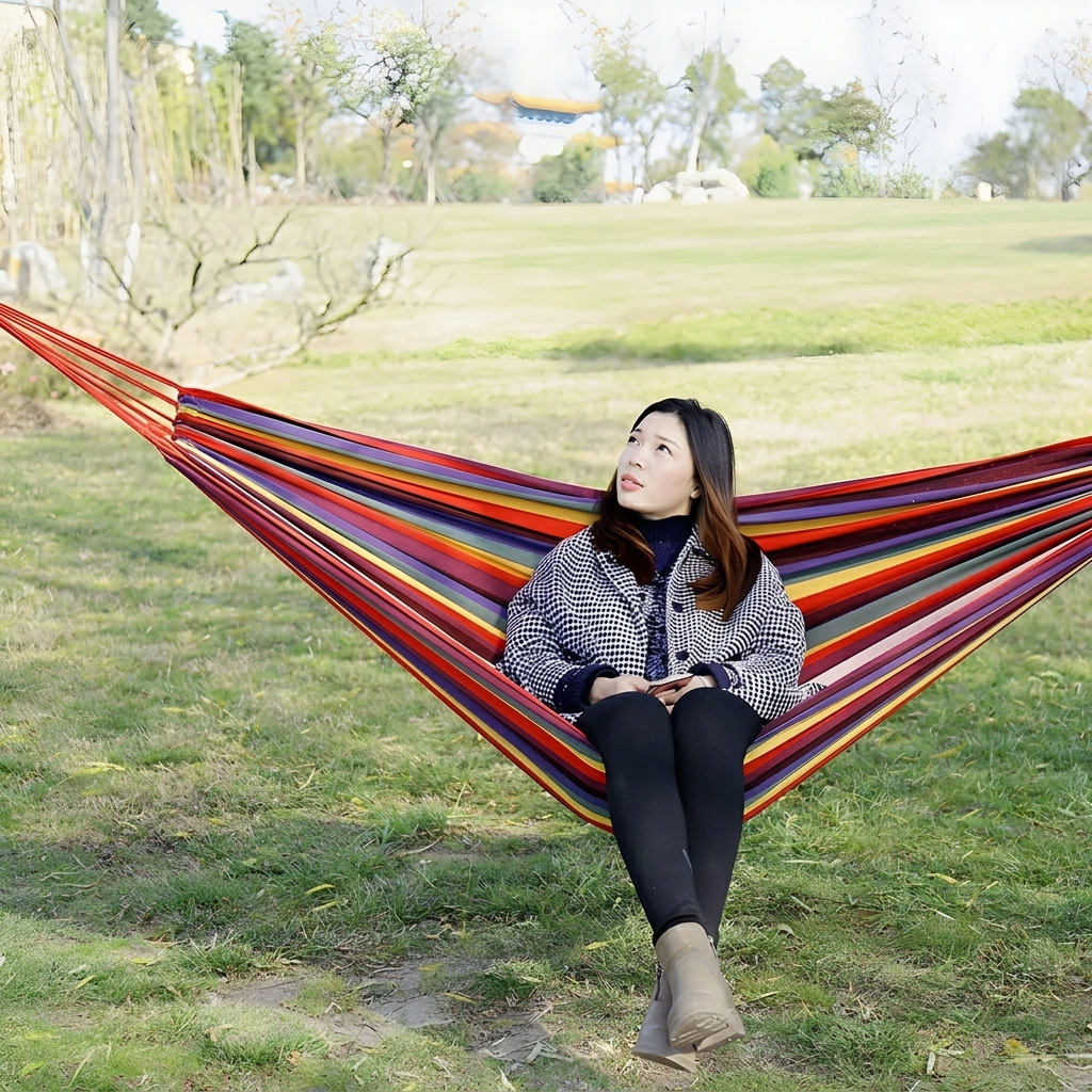 Comfortable Striped Hammock