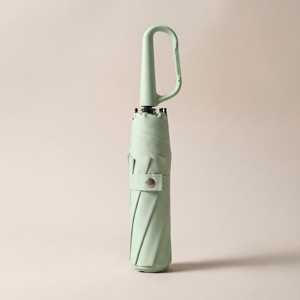 Compact Clip-On Folding Umbrella for Easy Carry