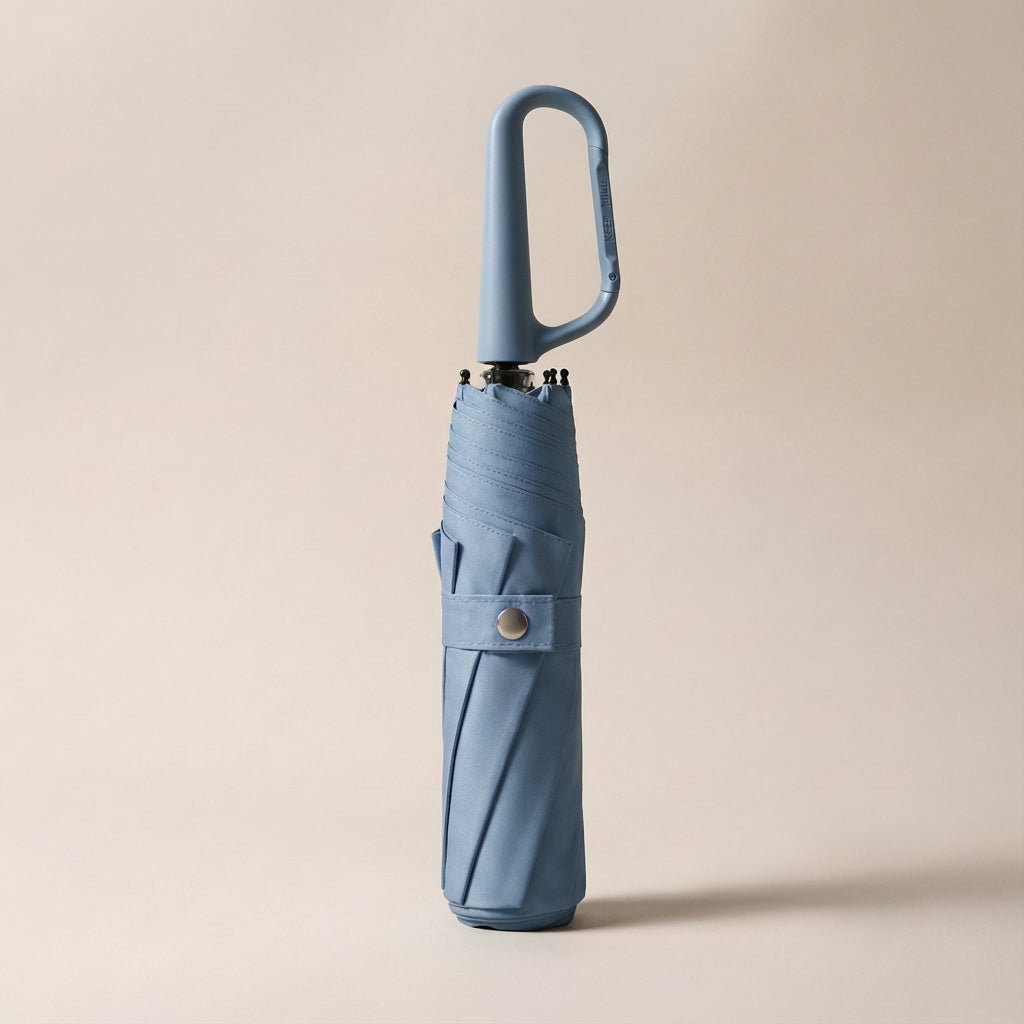 Compact Clip-On Folding Umbrella for Easy Carry