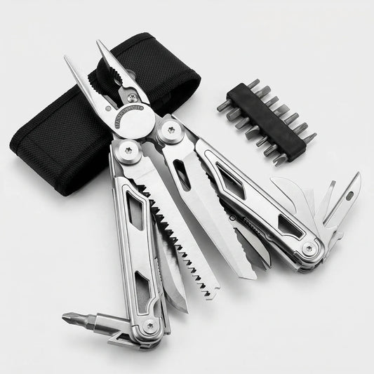 Compact Folding Multi-Tool with Pliers and Screwdriver Bits