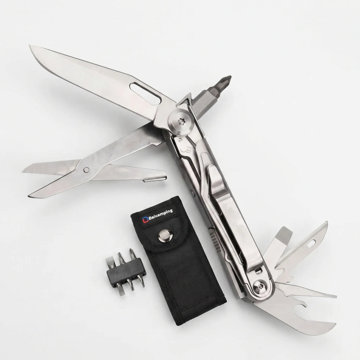 Compact Folding Multi-Tool with Pliers and Screwdriver Bits