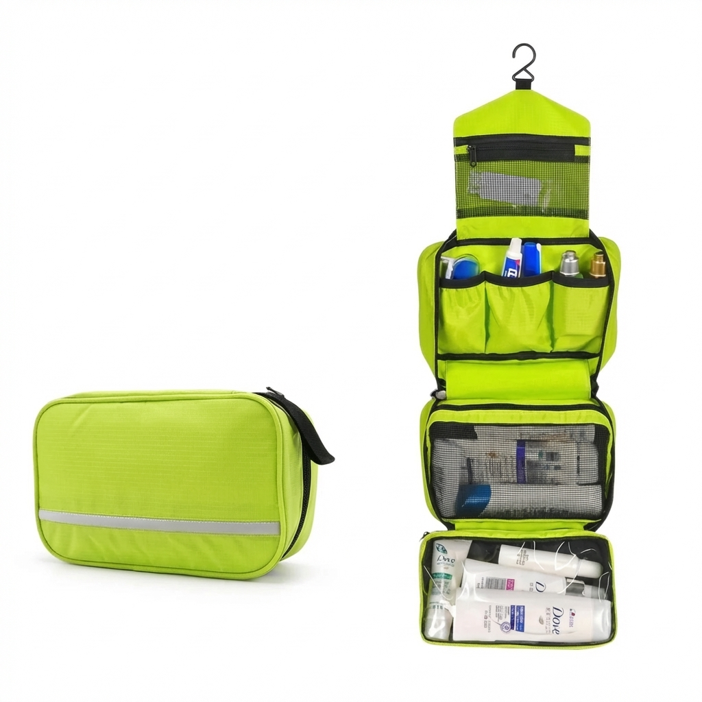 Compact Hanging Toiletry Bag for Organized Travel and Home Use