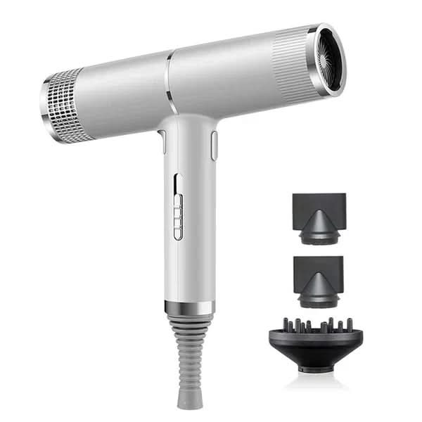 Compact Ionic Hair Dryer with Integrated Handle – Quick Drying in White