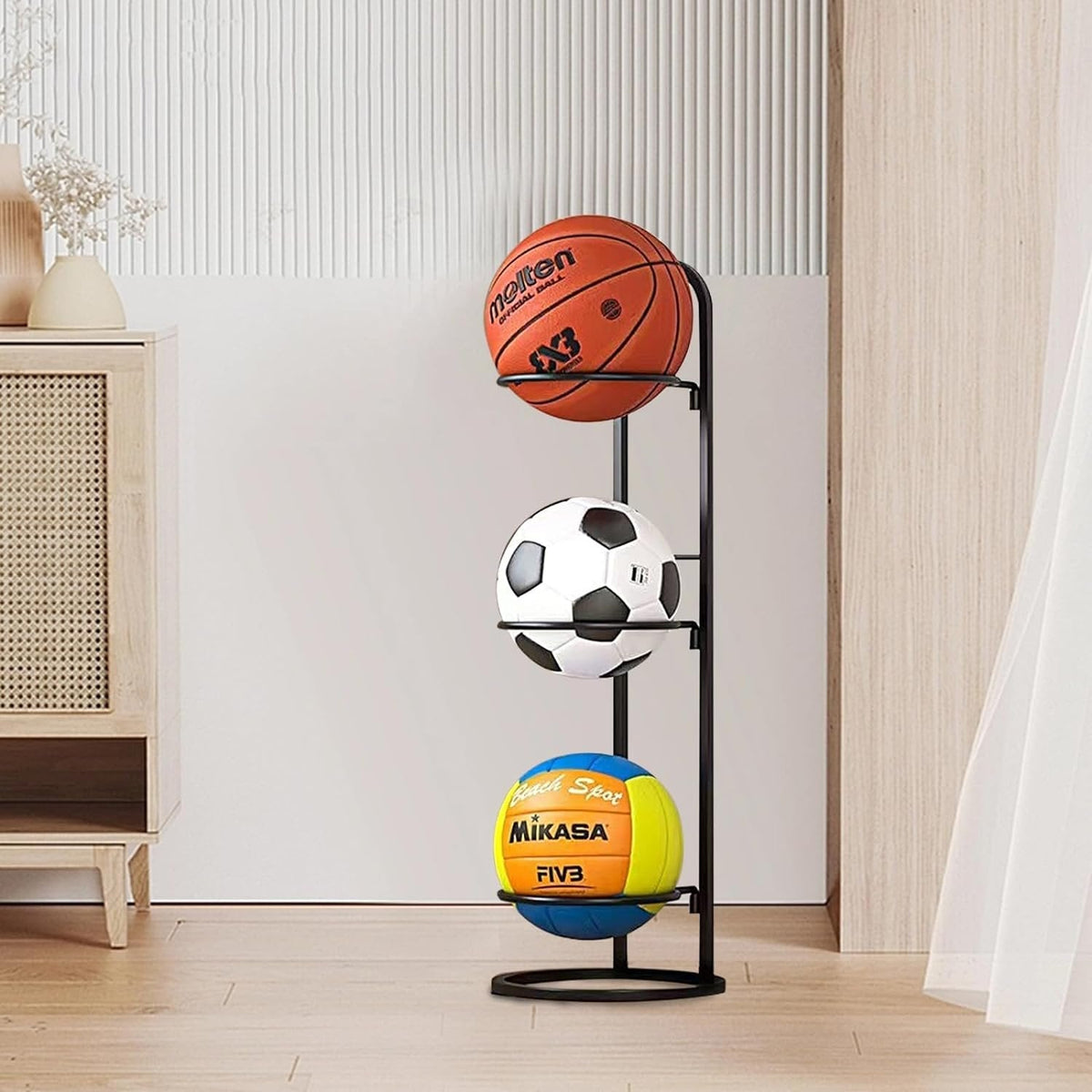 Compact Storage Rack for Sports Balls and Accessories