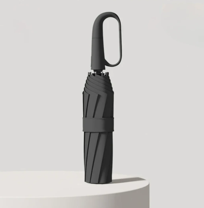 Compact Windproof Umbrella with Reflective Trim