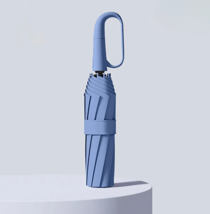 Compact Windproof Umbrella with Reflective Trim