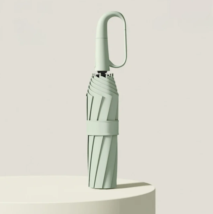 Compact Windproof Umbrella with Reflective Trim