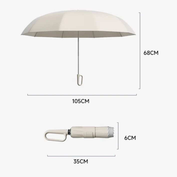 Compact Windproof Umbrella with Reflective Trim