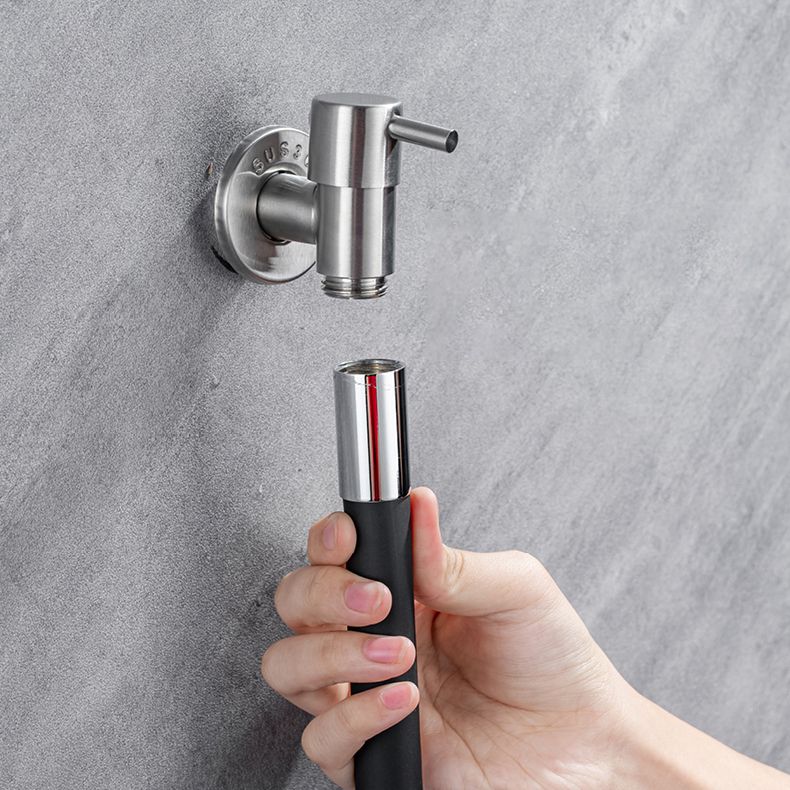 Contemporary Wall-Mounted Bathroom Faucet with Stainless Steel Lever Handles