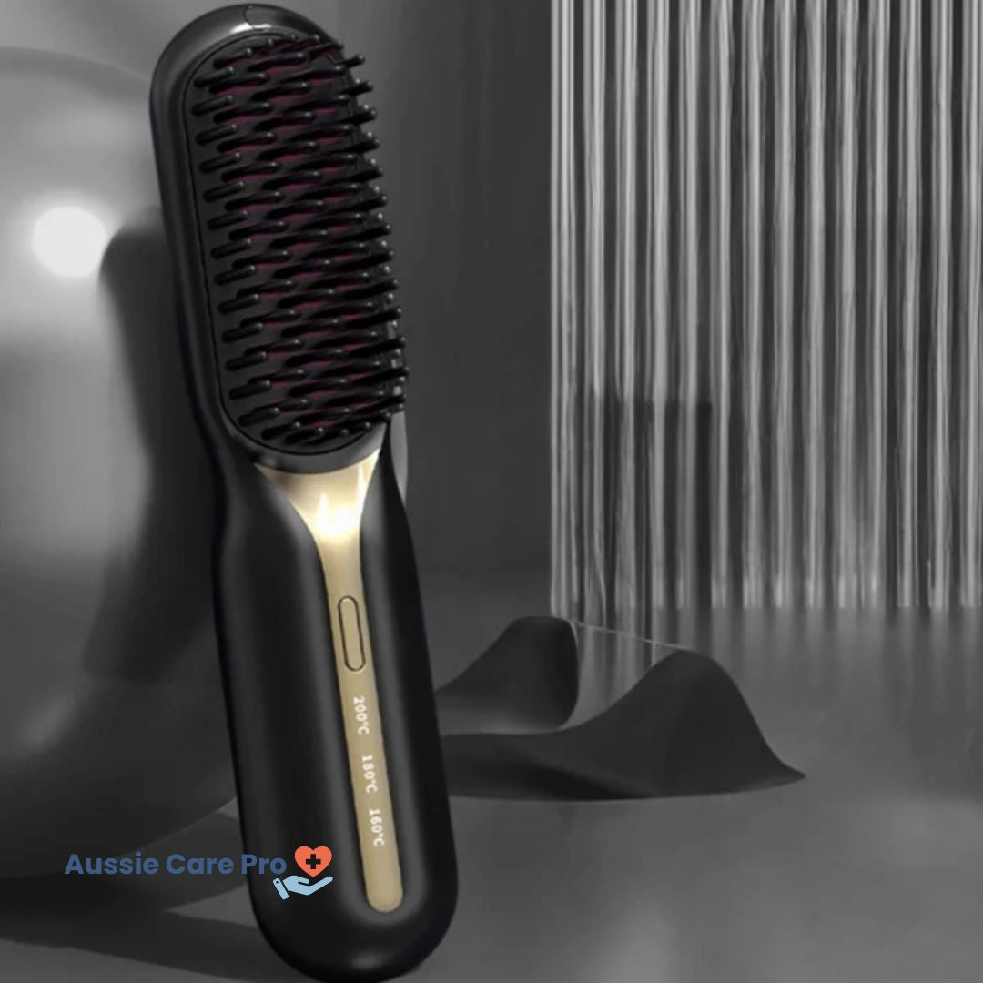 Cordless Hair Straightening Brush – Portable & Frizz-Free Styling