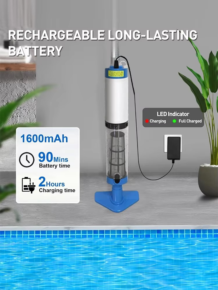 Cordless Rechargeable Pool Vacuum with 3-in-1 Cleaning Function