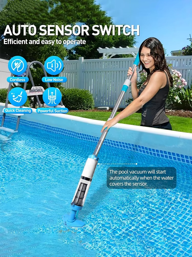 Cordless Rechargeable Pool Vacuum with 3-in-1 Cleaning Function