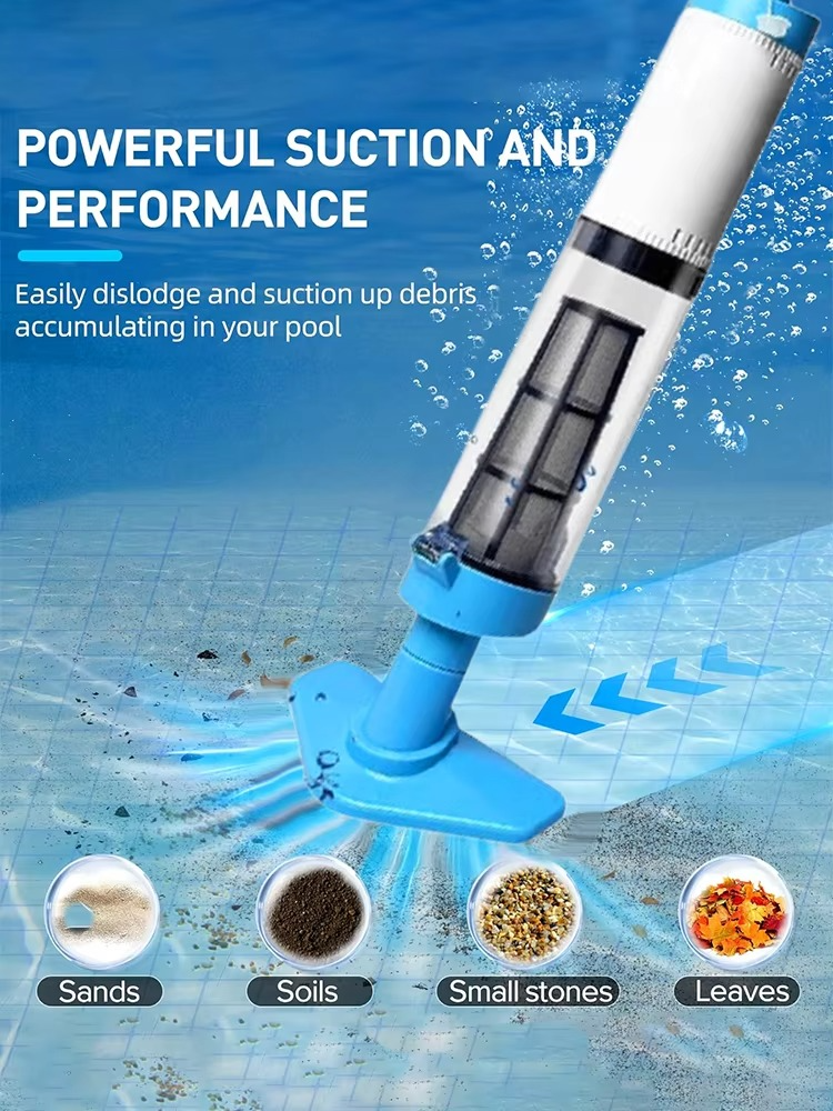 Cordless Rechargeable Pool Vacuum with 3-in-1 Cleaning Function