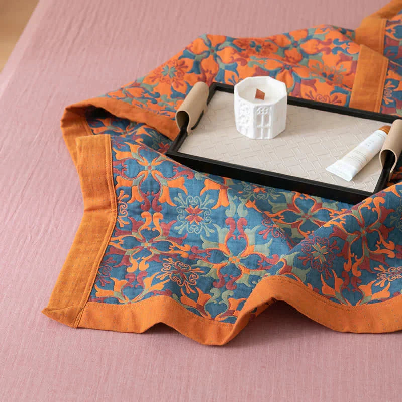Cotton Quilt with Blue Pattern
