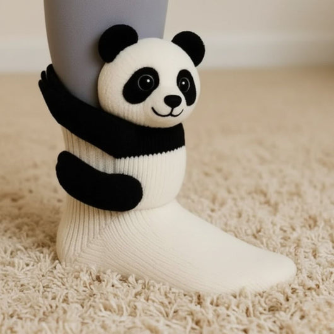 Cozy Hugging Animal Lounge Socks – Warm, Cute Character Socks, Unisex One Size Fits All