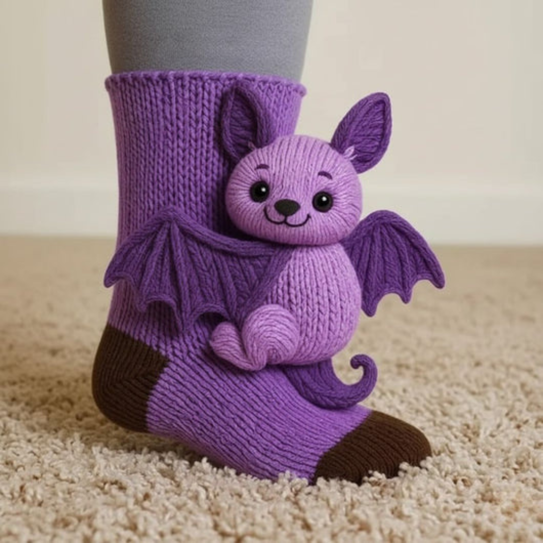 Cozy Hugging Animal Lounge Socks – Warm, Cute Character Socks, Unisex One Size Fits All