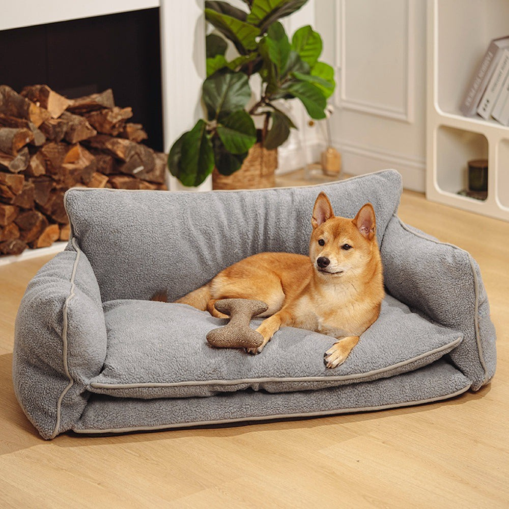Cozy Striped Double-Layer Dog & Cat Sofa Bed